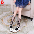 Black silk tube Socks Wholesale Custom Print Socks for girls